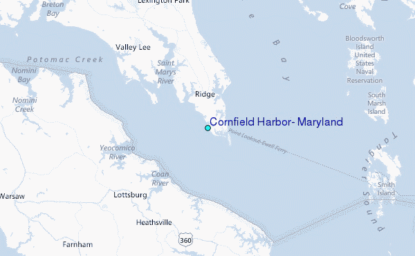 Cornfield Harbor, Maryland Tide Station Location Map