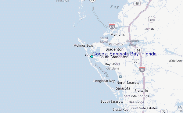 Cortez, Sarasota Bay, Florida Tide Station Location Map