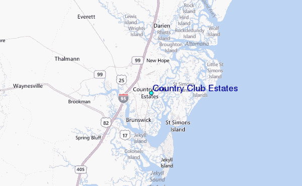 Country Club Estates Tide Station Location Map