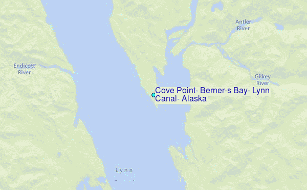Cove Point, Berner's Bay, Lynn Canal, Alaska Tide Station Location Map