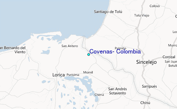 Covenas, Colombia Tide Station Location Map