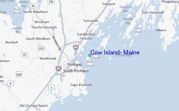 Cow Island, Maine Tide Station Location Map