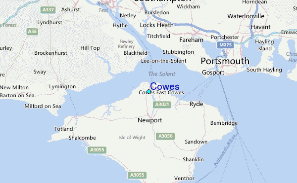Cowes Tide Station Location Map