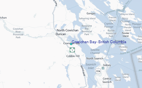 Cowichan Bay, British Columbia Tide Station Location Map