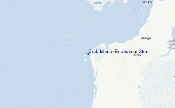 Crab Island, Endeavour Strait Tide Station Location Map