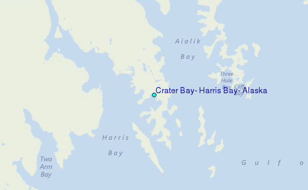 Crater Bay, Harris Bay, Alaska Tide Station Location Map