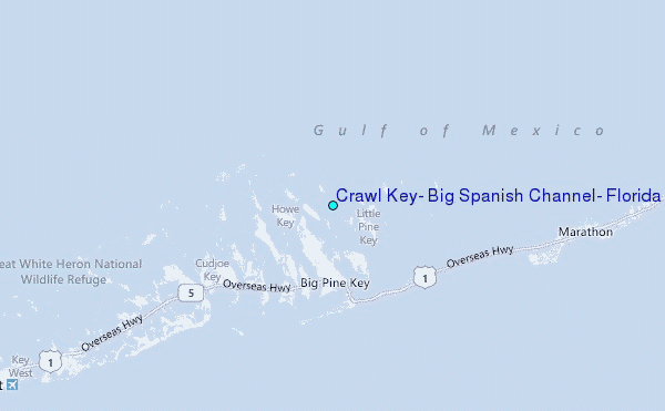 Crawl Key, Big Spanish Channel, Florida Tide Station Location Map