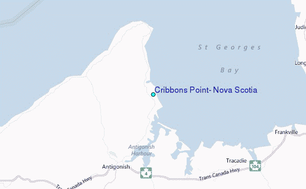 Cribbons Point, Nova Scotia Tide Station Location Map