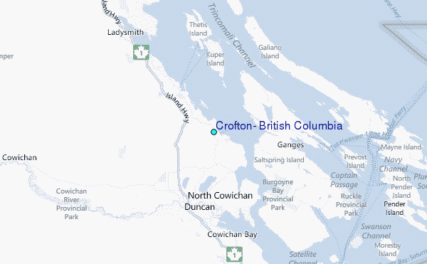 Crofton, British Columbia Tide Station Location Map