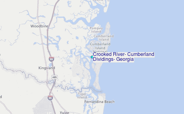 Crooked River, Cumberland Dividings, Georgia Tide Station Location Map