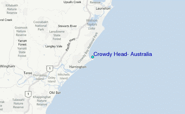 Crowdy Head, Australia Tide Station Location Map