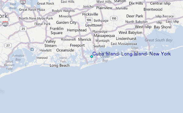Cuba Island, Long Island, New York Tide Station Location Map