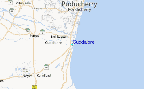 Cuddalore Tide Station Location Map