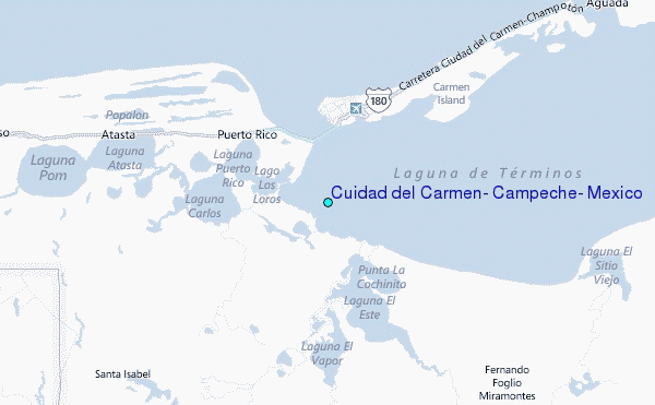 Cuidad del Carmen, Campeche, Mexico Tide Station Location Map