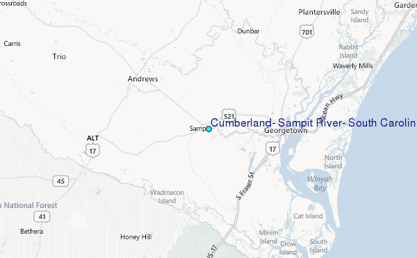 Cumberland, Sampit River, South Carolina Tide Station Location Map