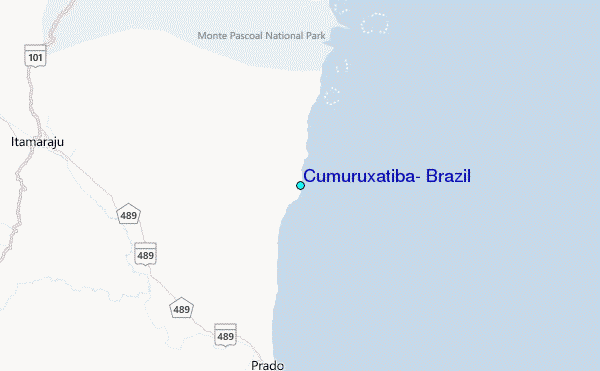 Cumuruxatiba, Brazil Tide Station Location Map