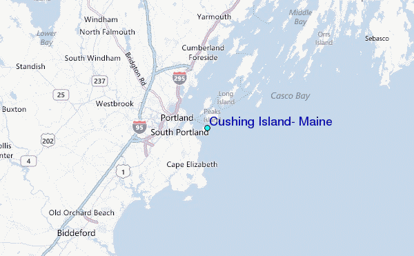 Cushing Island, Maine Tide Station Location Map