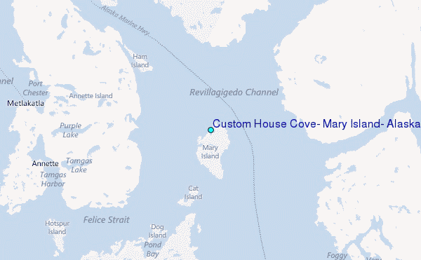 Custom House Cove, Mary Island, Alaska Tide Station Location Map