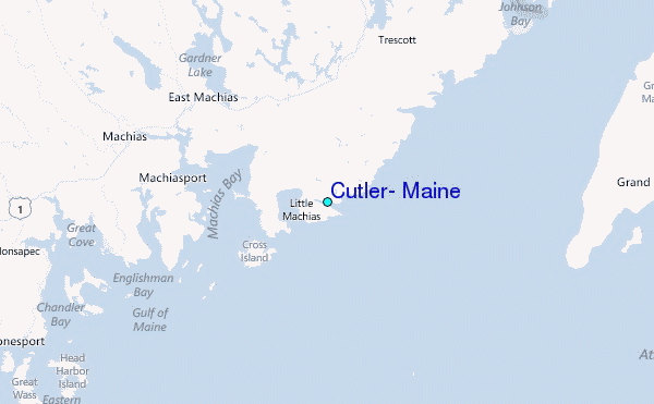 Cutler, Maine Tide Station Location Map