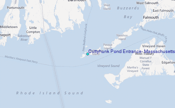 Cuttyhunk Pond Entrance, Massachusetts Tide Station Location Map