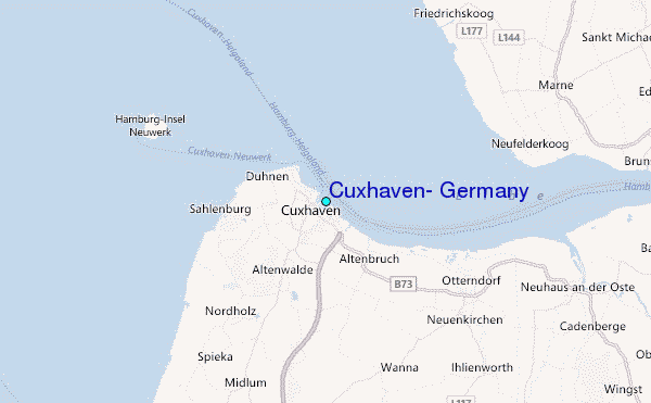 Cuxhaven, Germany Tide Station Location Map