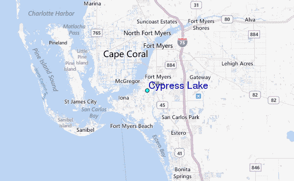 Cypress Lake Tide Station Location Map
