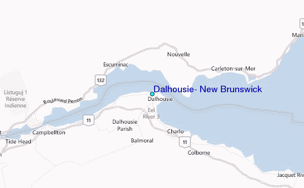 Dalhousie, New Brunswick Tide Station Location Map