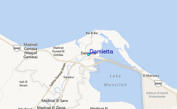 Damietta Tide Station Location Map