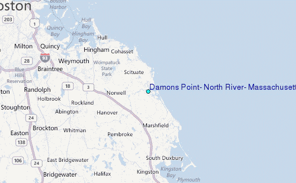 Damons Point, North River, Massachusetts Tide Station Location Map
