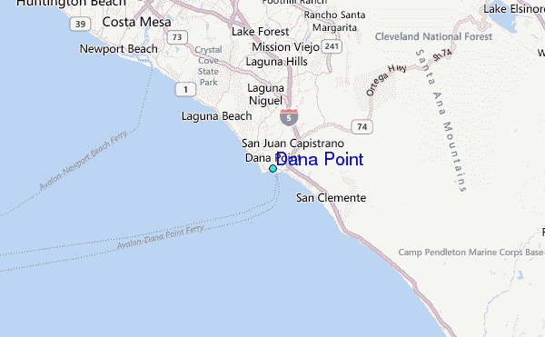Dana Point Tide Station Location Map
