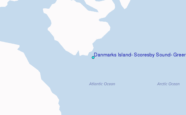 Danmarks Island, Scoresby Sound, Greenland Tide Station Location Map
