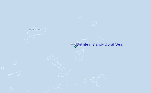 Darnley Island, Coral Sea Tide Station Location Map