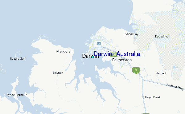 Darwin, Australia Tide Station Location Map