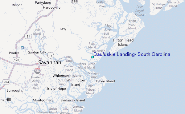 Daufuskie Landing, South Carolina Tide Station Location Map