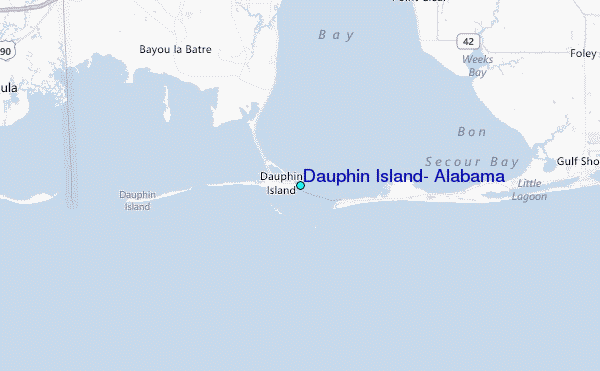 Dauphin Island, Alabama Tide Station Location Map