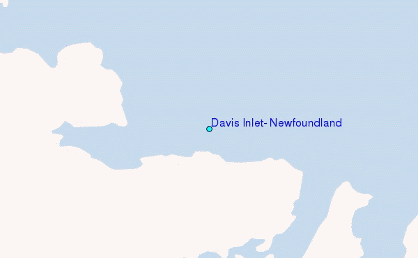 Davis Inlet, Newfoundland Tide Station Location Map