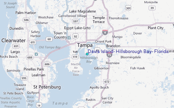 Davis Island, Hillsborough Bay, Florida Tide Station Location Map