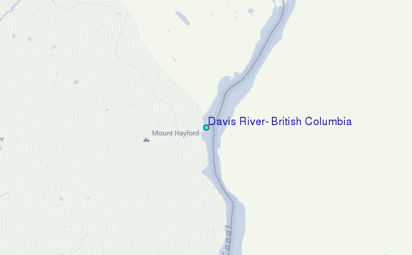 Davis River, British Columbia Tide Station Location Map