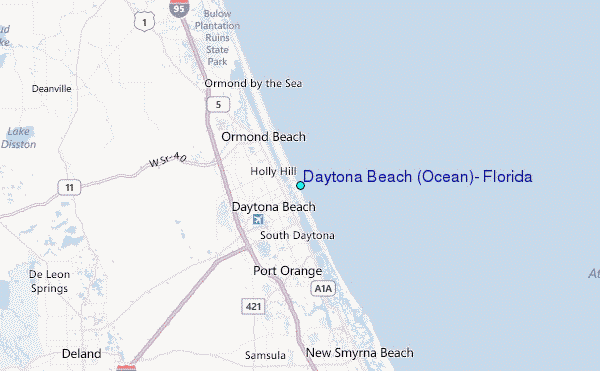 Daytona Beach (Ocean), Florida Tide Station Location Map