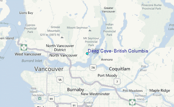 Deep Cove, British Columbia Tide Station Location Map
