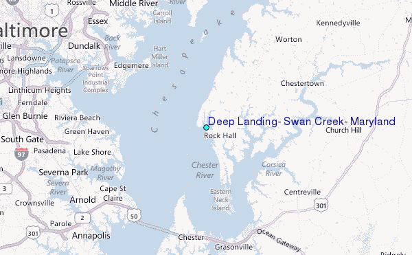 Deep Landing, Swan Creek, Maryland Tide Station Location Map
