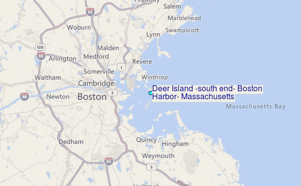 Deer Island (south end), Boston Harbor, Massachusetts Tide Station Location Map