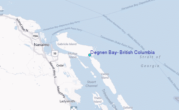 Degnen Bay, British Columbia Tide Station Location Map