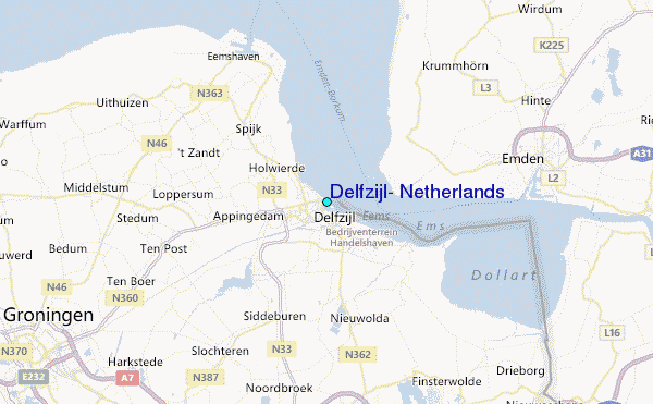 Delfzijl, Netherlands Tide Station Location Map
