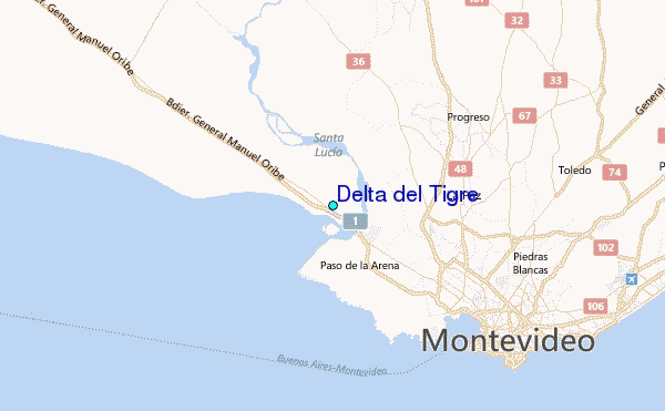 Delta del Tigre Tide Station Location Map