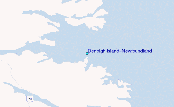 Denbigh Island, Newfoundland Tide Station Location Map