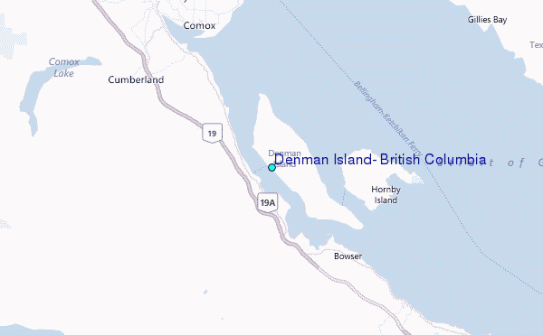 Denman Island, British Columbia Tide Station Location Map