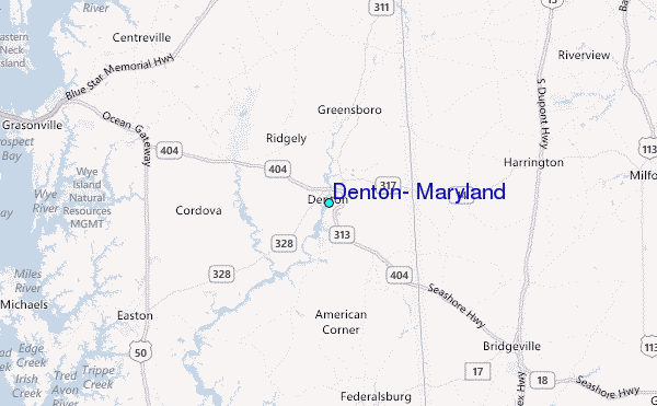 Denton, Maryland Tide Station Location Map