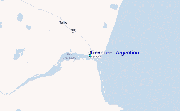 Deseado, Argentina Tide Station Location Map