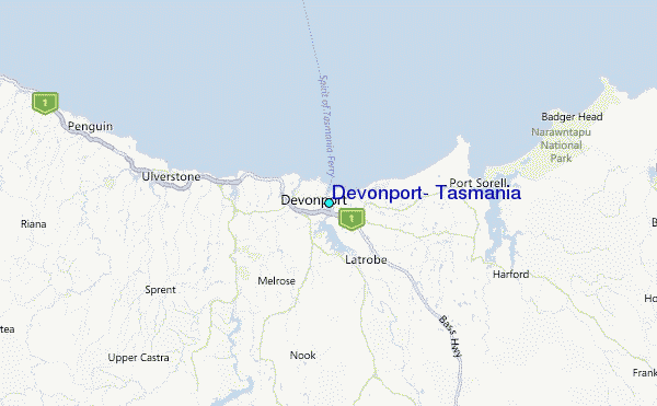 Devonport, Tasmania Tide Station Location Map